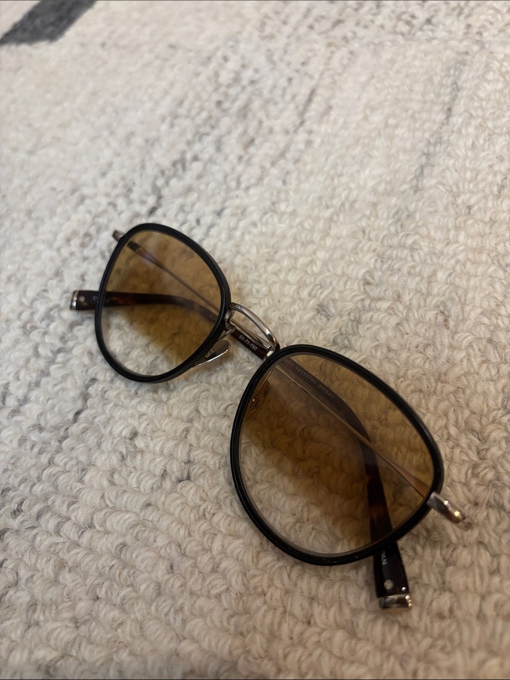 John Varvatos Black Frame with Brown Gradient Lenses Round Sunglasses
